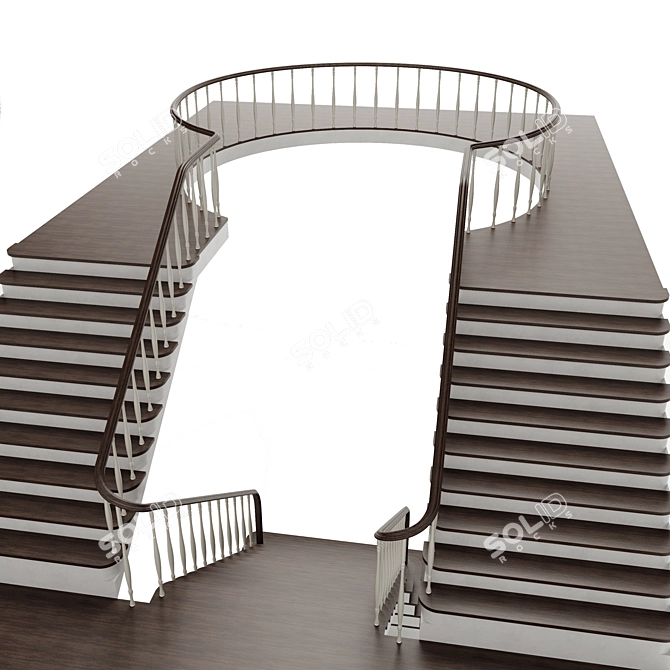 Classic Elegance Staircase 3D model image 3