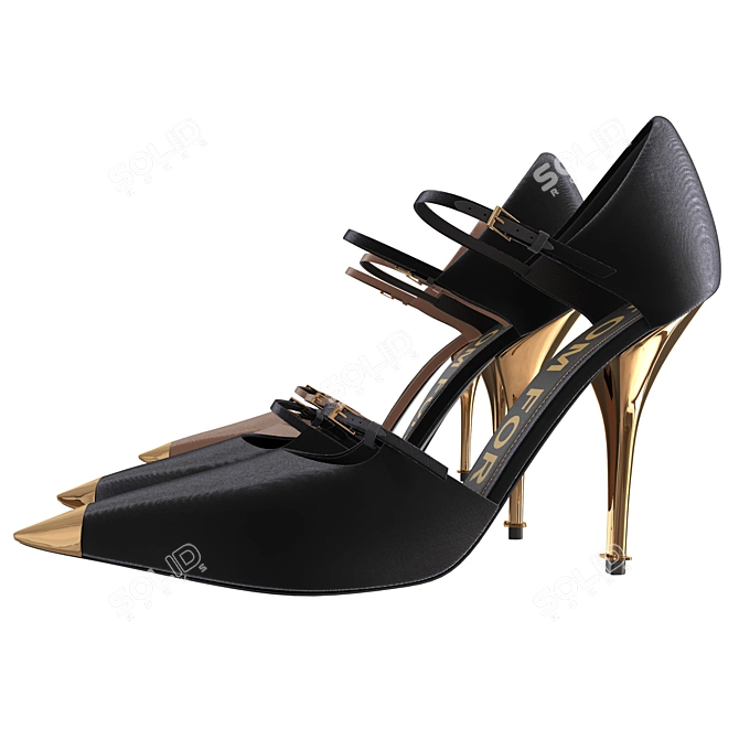 Luxurious Tomford Shoes: PBR-Optimized 3D model image 5