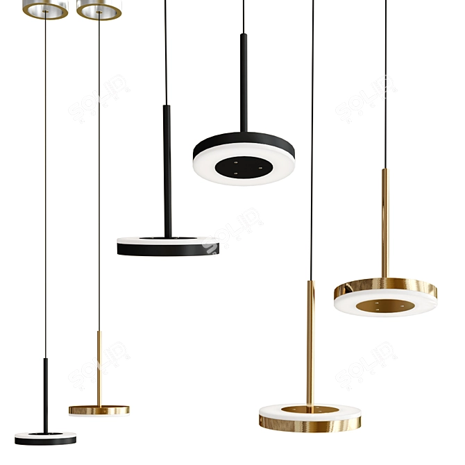 Elegant Bella Pendant Lamp: Timeless Beauty 3D model image 1