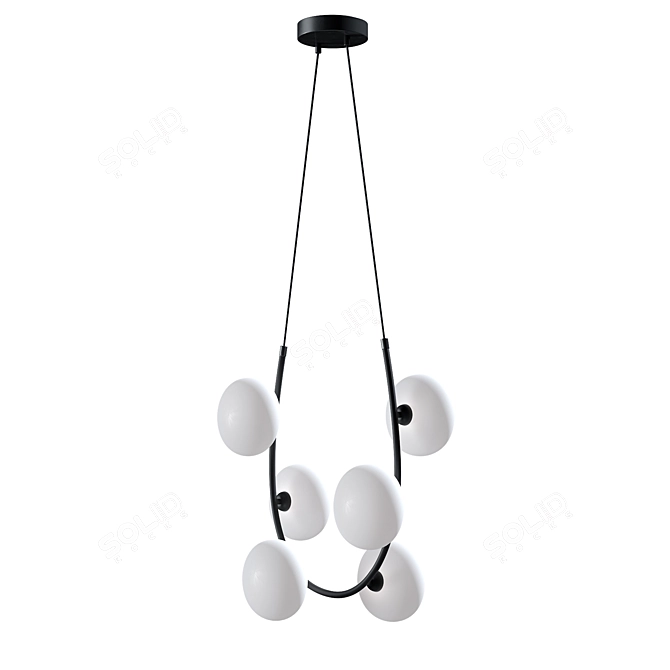 Elegant Freya Perlina Pendant Chandelier 3D model image 2