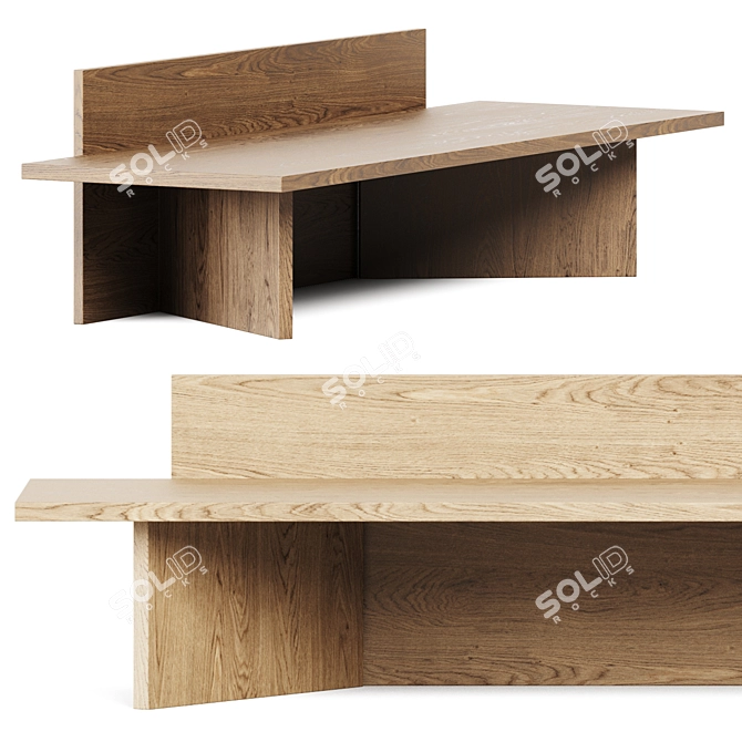 Oblique Bench: Sleek and Minimalistic 3D model image 1