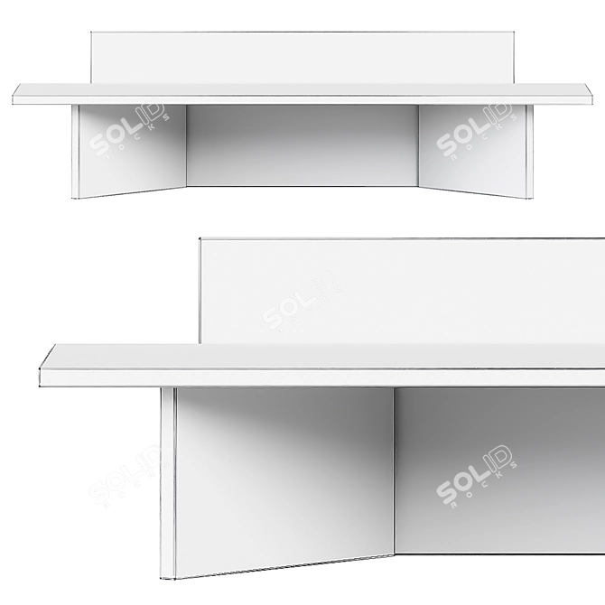 Oblique Bench: Sleek and Minimalistic 3D model image 3