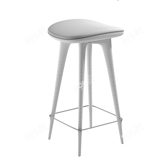 Elegant Avian Barstool 3D model image 2