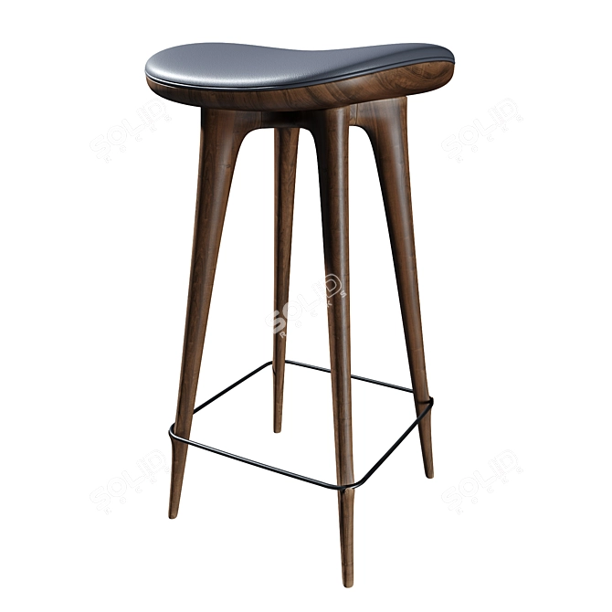 Elegant Avian Barstool 3D model image 3