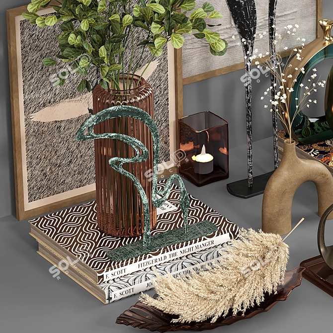 Elegant Decorative Set (Vray & Corona) 3D model image 11