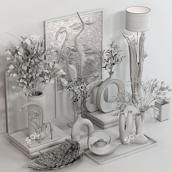 Elegant Decorative Set (Vray & Corona) 3D model image 12