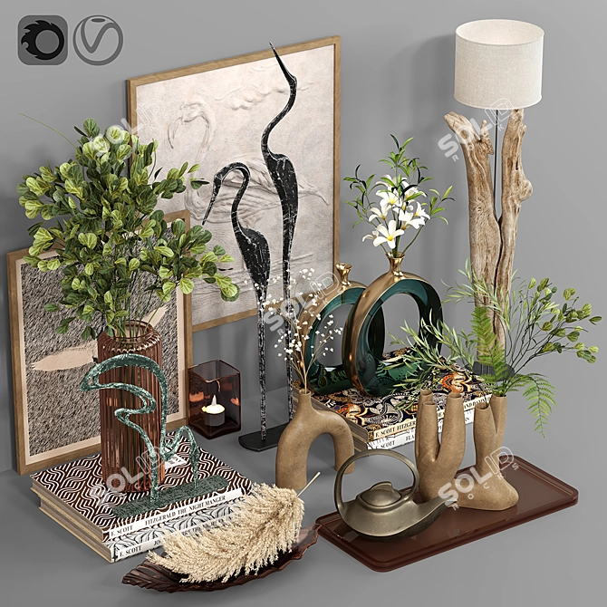 Elegant Decorative Set (Vray & Corona) 3D model image 13