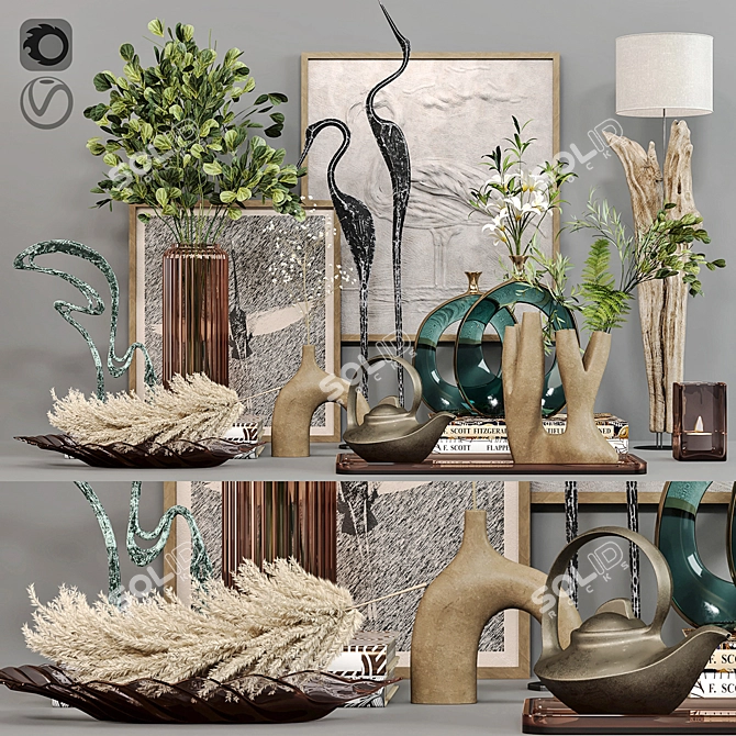 Elegant Decorative Set (Vray & Corona) 3D model image 7