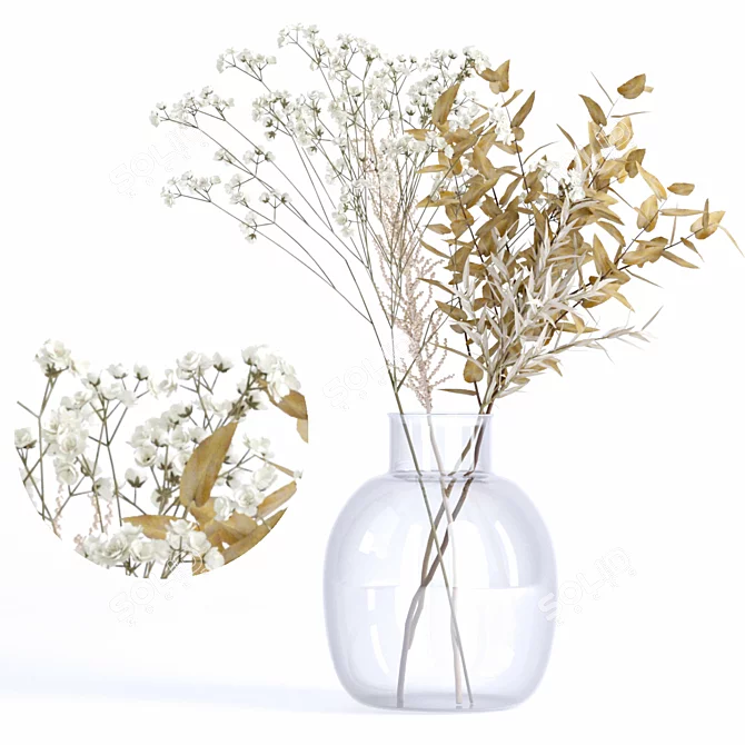 Elegant Floral Bouquet 3D Model 3D model image 1