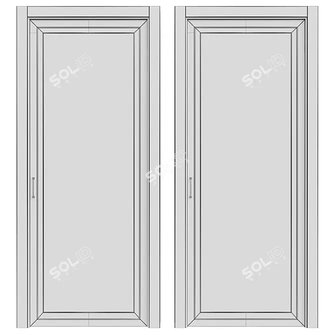 Modern 3D Door Model 3D model image 2