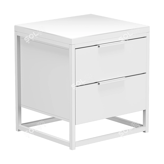 Title: Nord White Bedside Table - Sleek and Stylish 3D model image 8