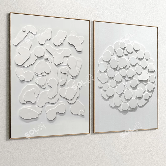 Dual Frame: Plaster & Wood 100 3D model image 3