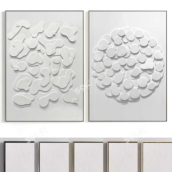 Dual Frame: Plaster & Wood 100 3D model image 6