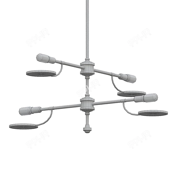 Enchanting Oberyn 4-Light Chandelier 3D model image 2