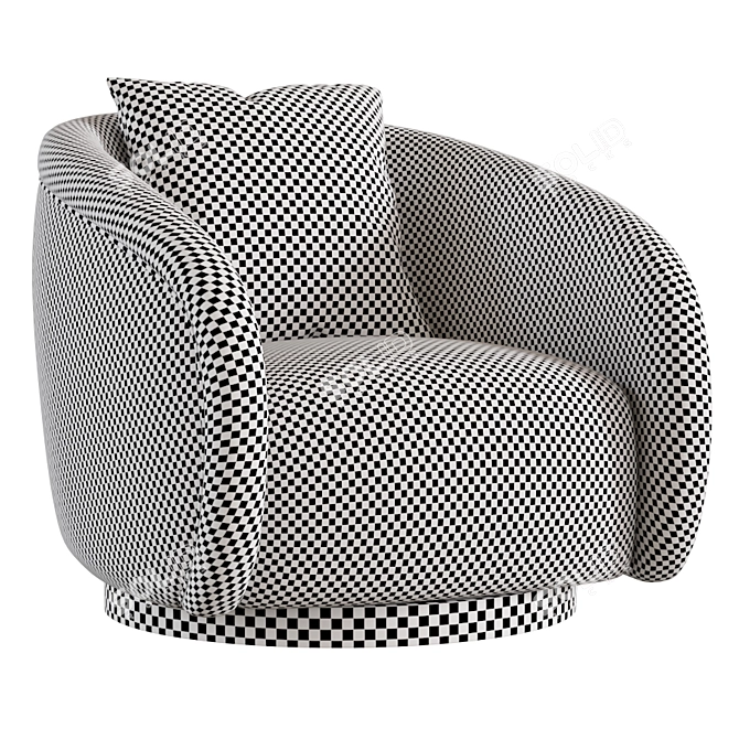 Stylish Curved Armchair 3D model image 4