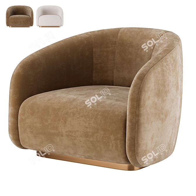 Luxury Fendi Casa Fanny Armchair 3D model image 2