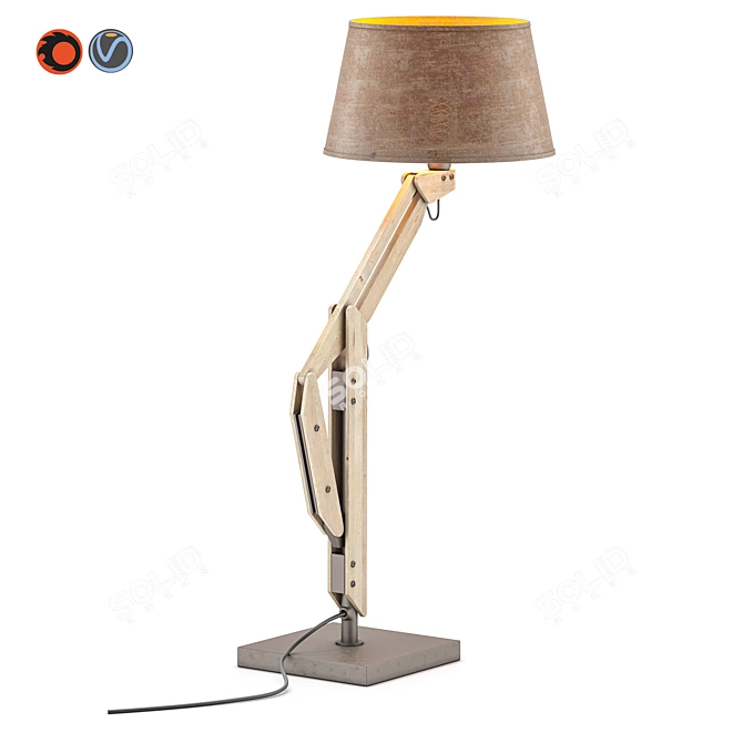 Elegant Thea Table Lamp 3D model image 2