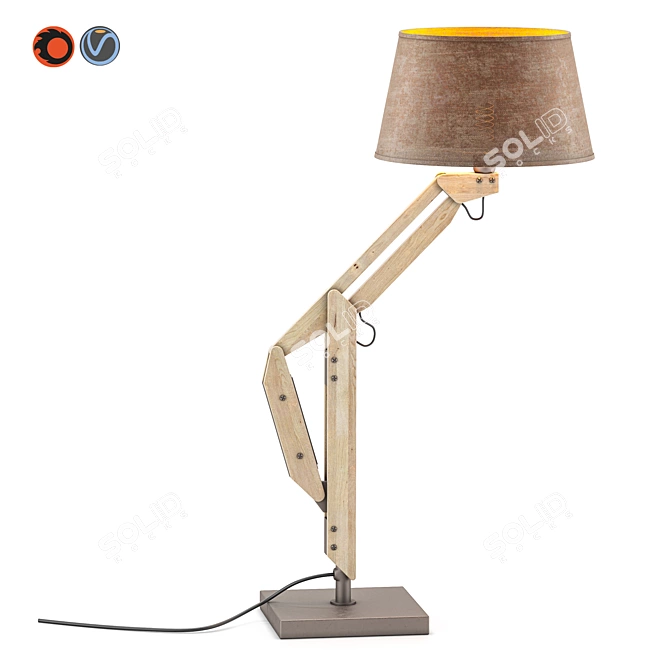 Elegant Thea Table Lamp 3D model image 3