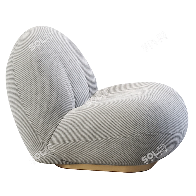 Gubi Pacha Modern Lounge Chair 3D model image 2