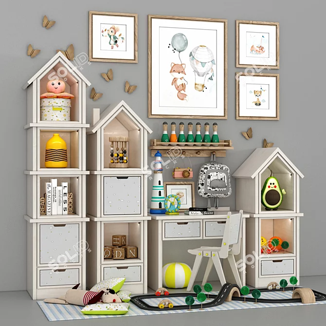 Whimsical Child Room Decor 3D model image 2