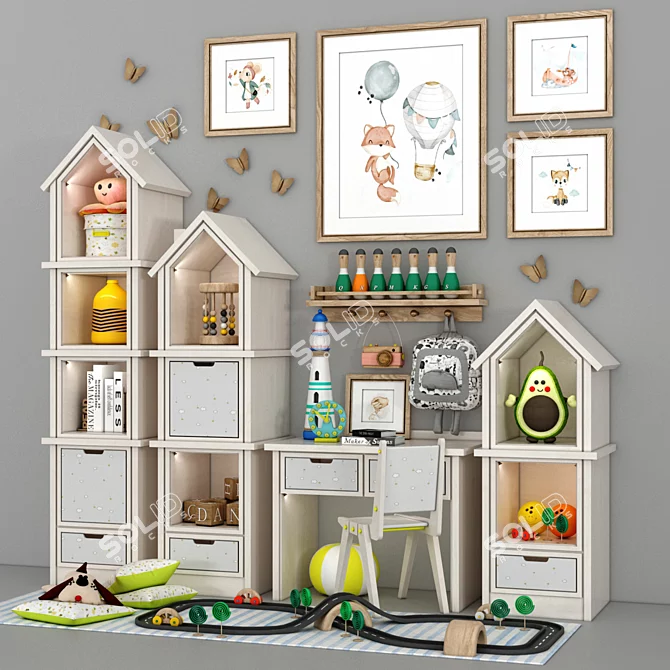 Whimsical Child Room Decor 3D model image 3
