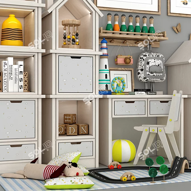 Whimsical Child Room Decor 3D model image 4