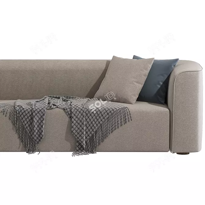 Comfortable Angled Sofa for Modern Homes 3D model image 3