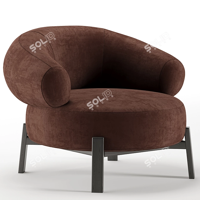 Romola Occasional Chair: Versatile Elegance for Any Space 3D model image 2