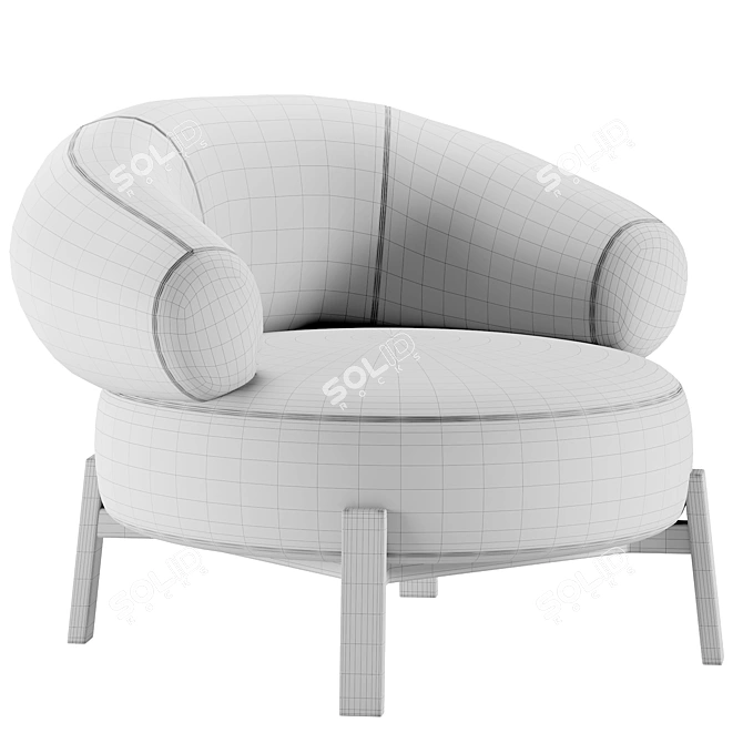 Romola Occasional Chair: Versatile Elegance for Any Space 3D model image 4