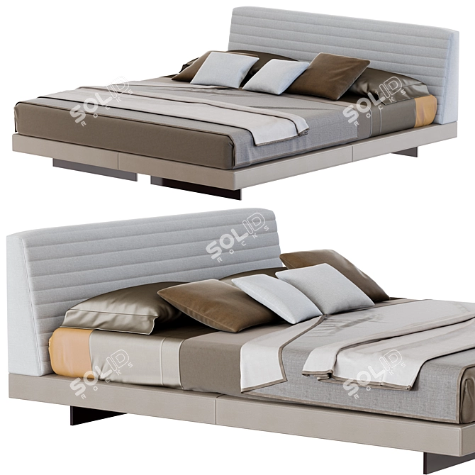 Modern Minotti ROGER Bed - Sleek and Stylish 3D model image 1