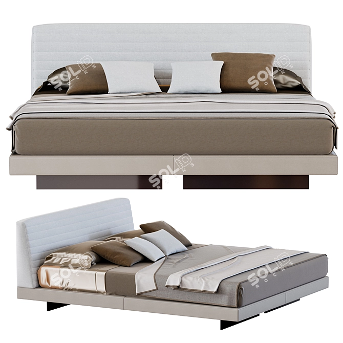 Modern Minotti ROGER Bed - Sleek and Stylish 3D model image 2