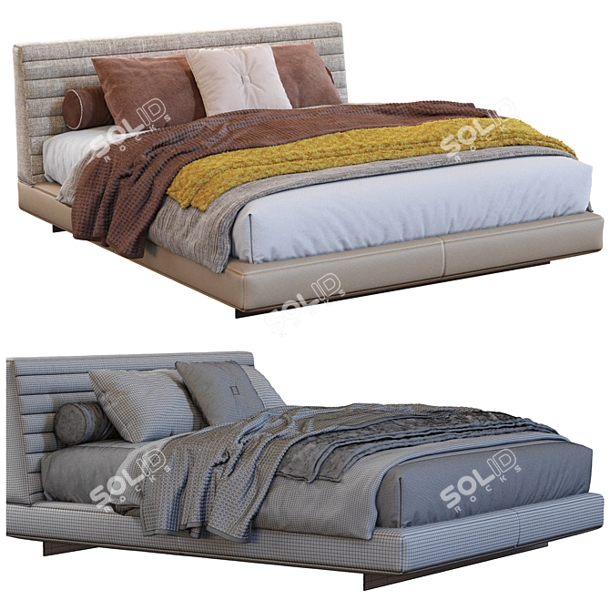 Luxury Minotti Bed - Roger 3D model image 4