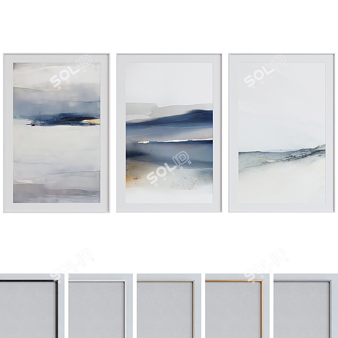 Modern Abstract Picture Frame Set 3D model image 1