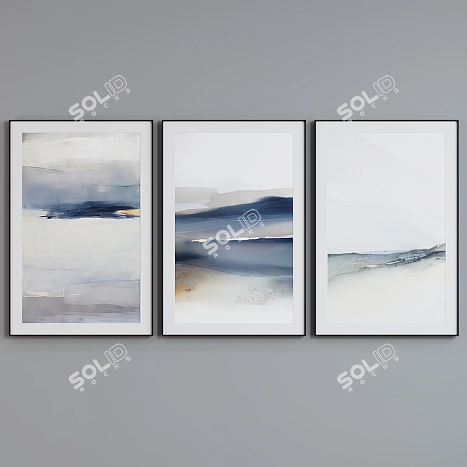 Modern Abstract Picture Frame Set 3D model image 2