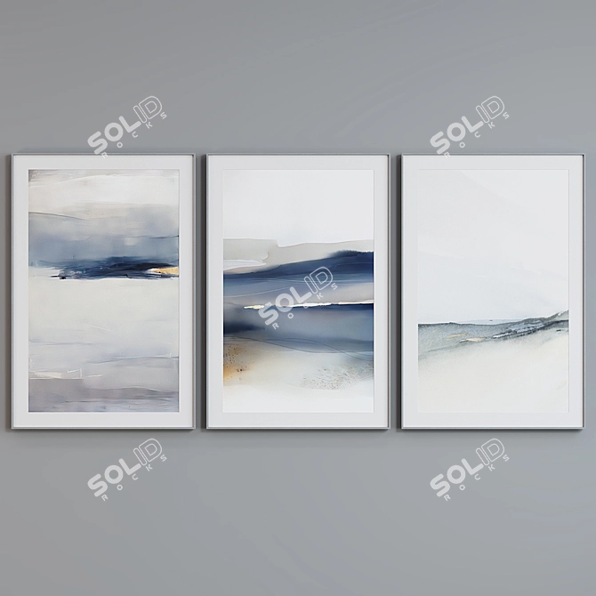 Modern Abstract Picture Frame Set 3D model image 3