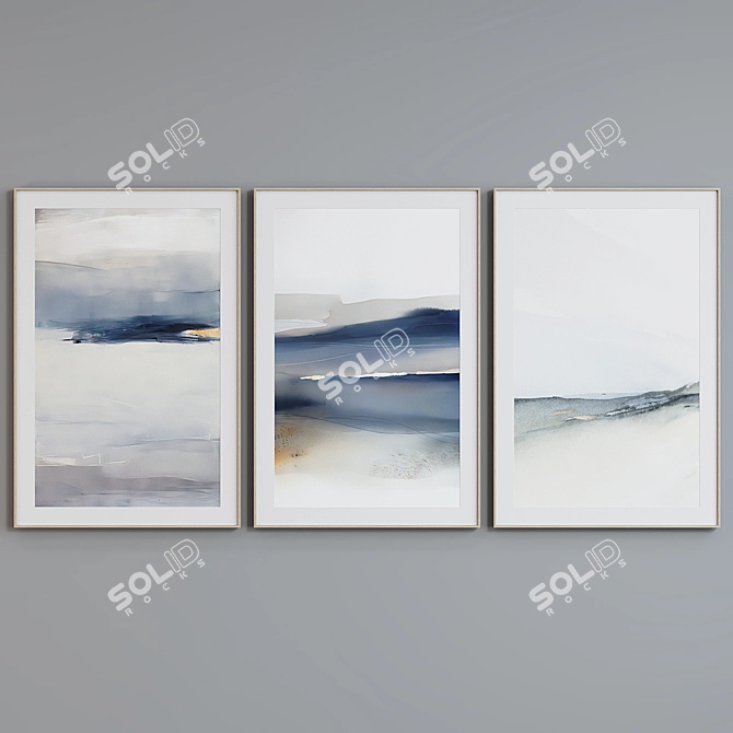 Modern Abstract Picture Frame Set 3D model image 4