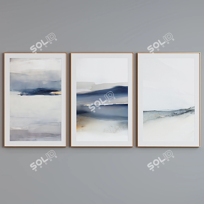 Modern Abstract Picture Frame Set 3D model image 5