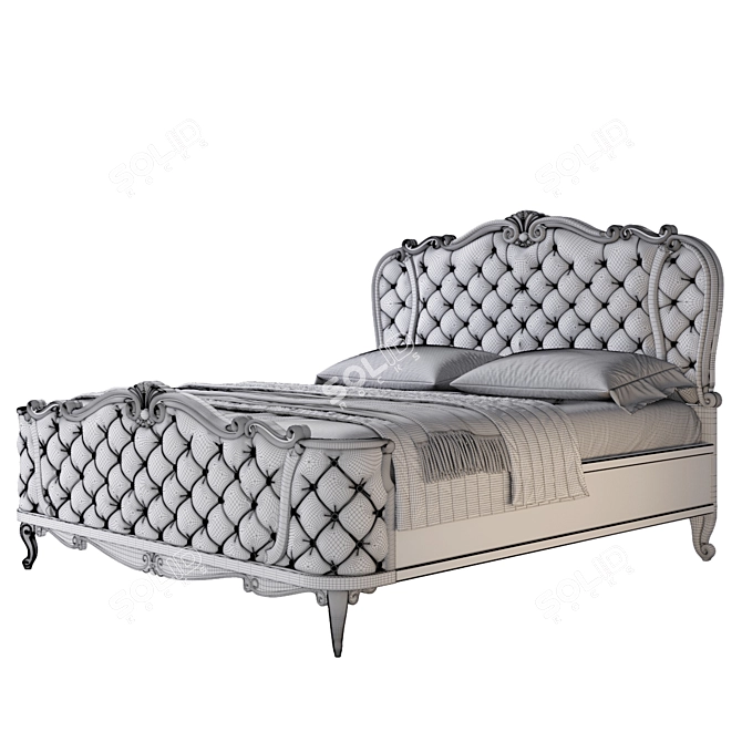 Murri Wooden Bed: Stylish and Elegant 3D model image 3