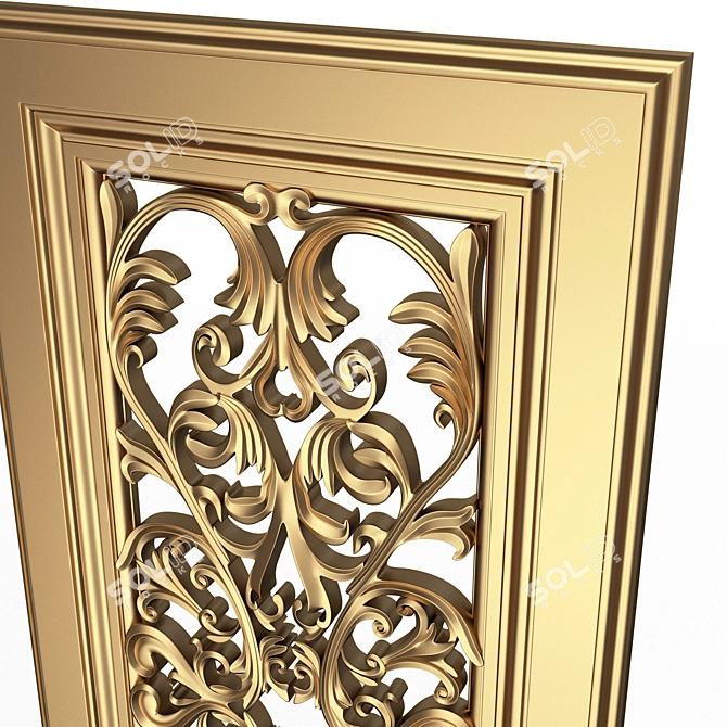 Title: Elegant Carved Door 3D model image 4