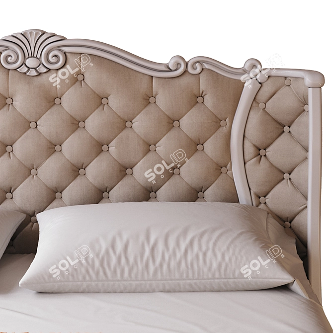 Elegant Murri Wood Bed 3D model image 2