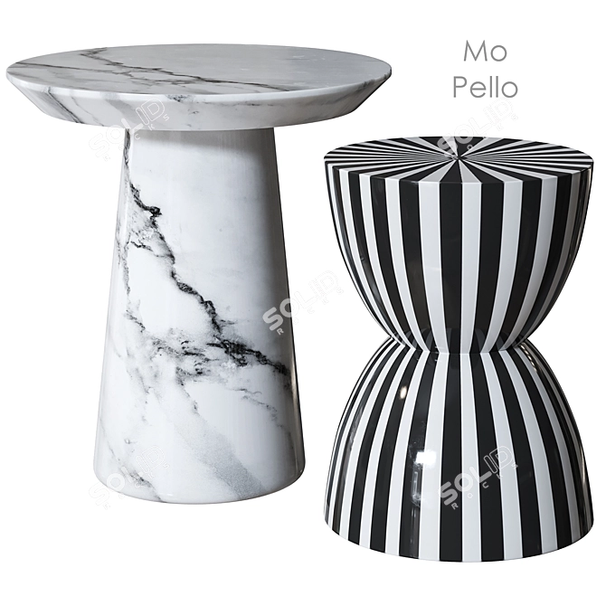 Marble Side Table: Ellos Home Mo Pello 3D model image 1