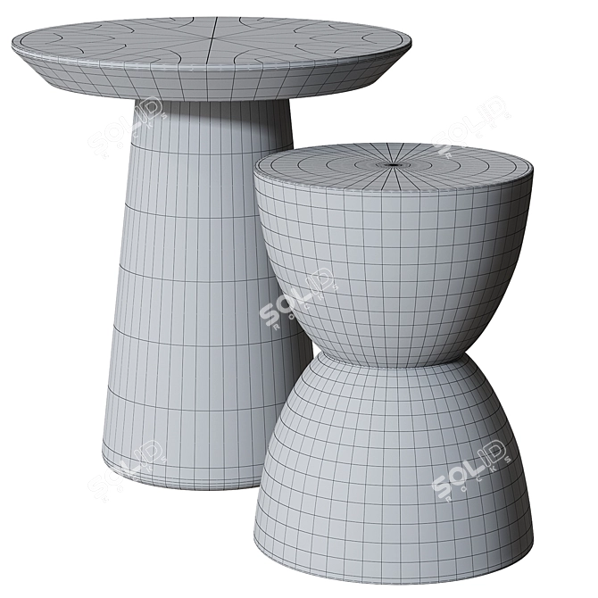 Marble Side Table: Ellos Home Mo Pello 3D model image 2