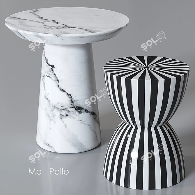 Marble Side Table: Ellos Home Mo Pello 3D model image 3