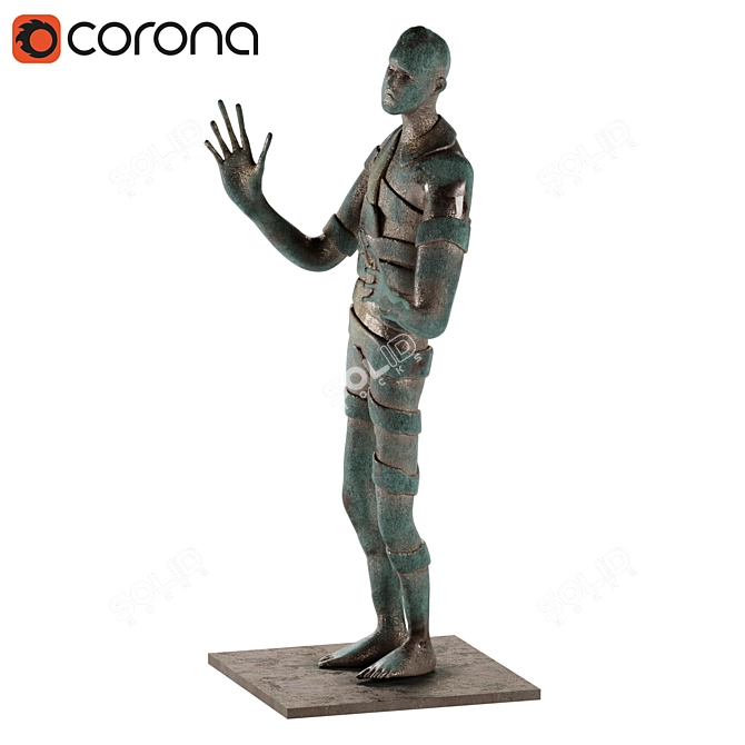 Egyptian Mummy Statue: Exquisite 3D Model 3D model image 2