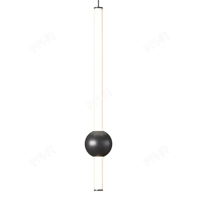 Modern Orion Black Pendant Light 3D model image 2