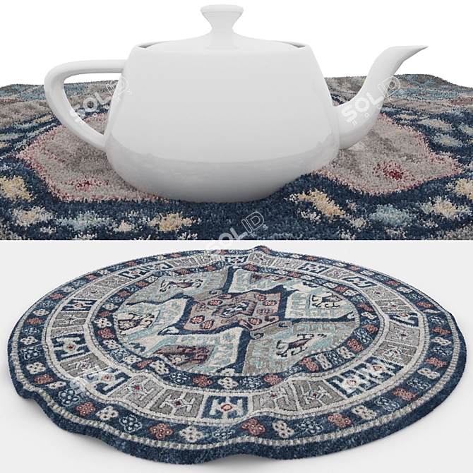 Versatile 8-Piece Rug Set 3D model image 4