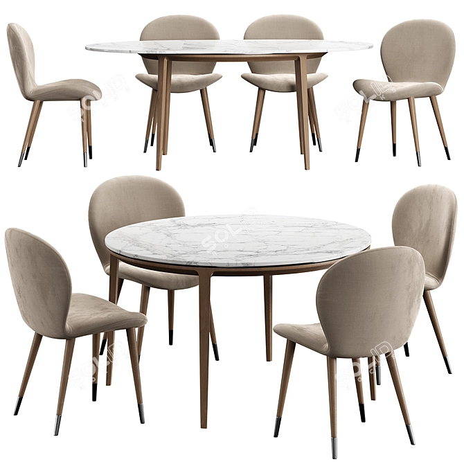 Miro Konyshev Dining Set: Stylish & Versatile 3D model image 1