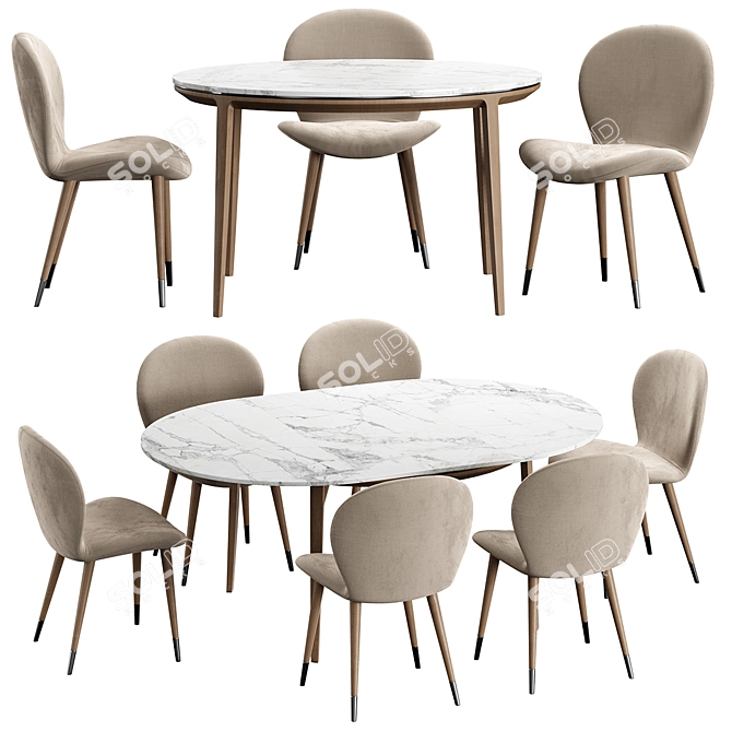 Miro Konyshev Dining Set: Stylish & Versatile 3D model image 2