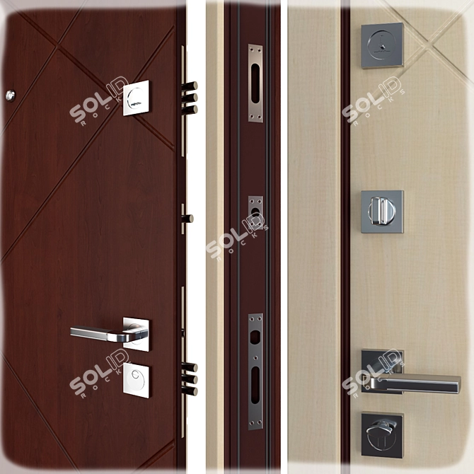 Deluxe Favorit Metal Entrance Door 3D model image 2