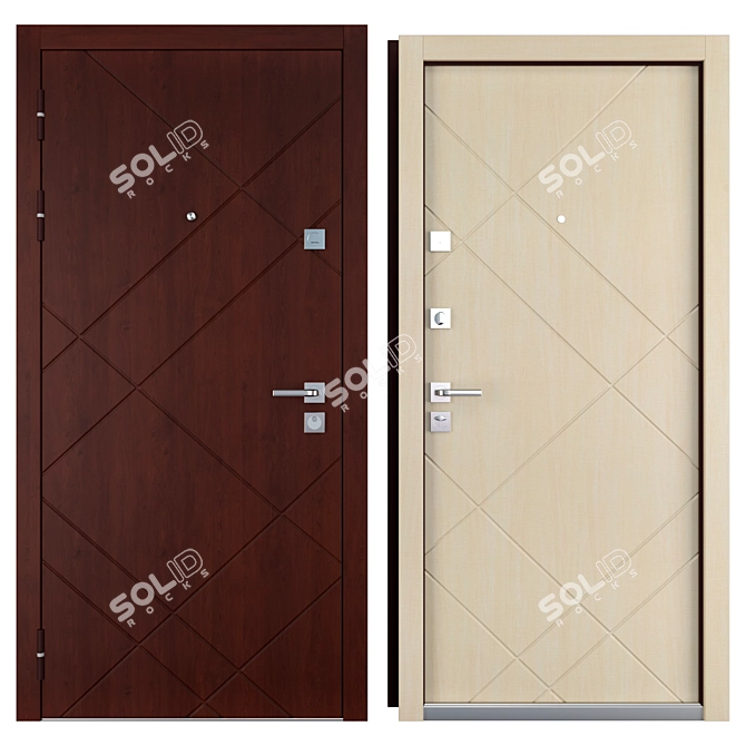 Deluxe Favorit Metal Entrance Door 3D model image 3